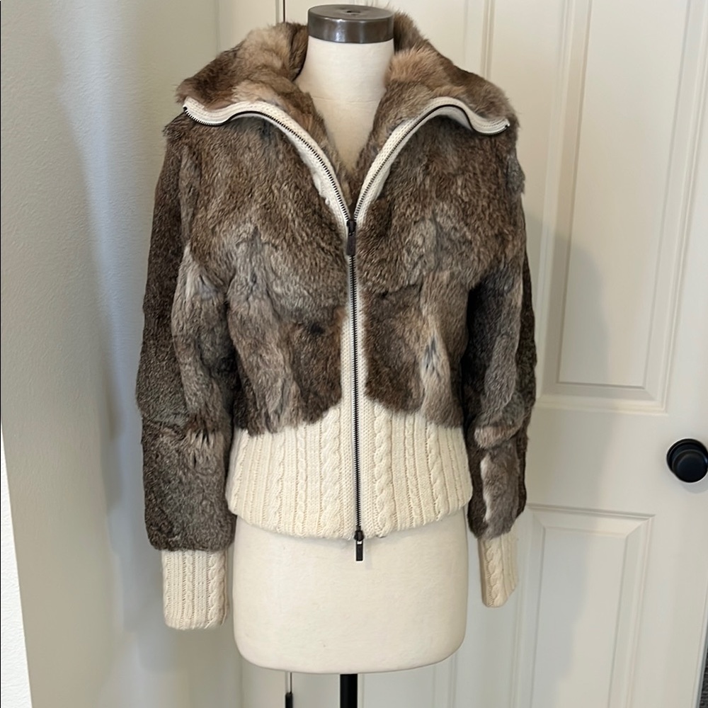 Women's Brown Fur Jacket Christian Lacroix real for hundred percent wall vintage